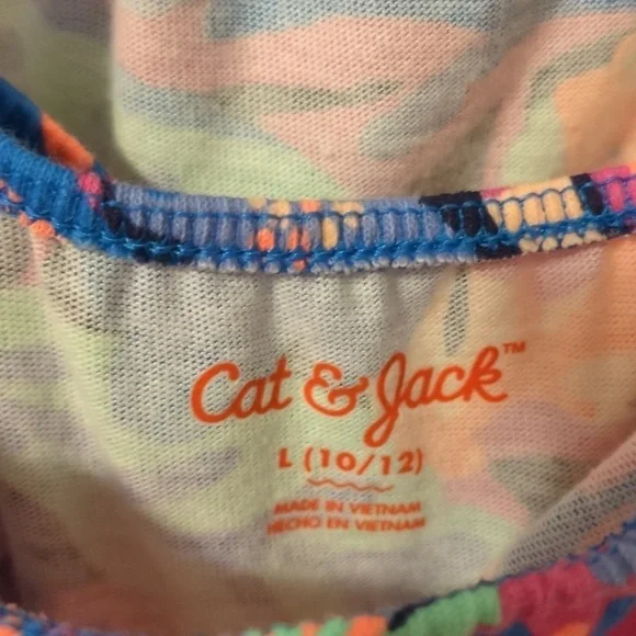 Cat & Jack tropical cross back dress girls size large 10/12 - Picture 3 of 6